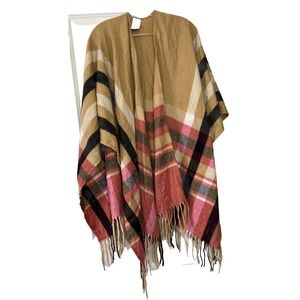 Woolrich Shawl HLM0236S Woolrich Plaid Blanket Wrap Shawl Poncho One Size